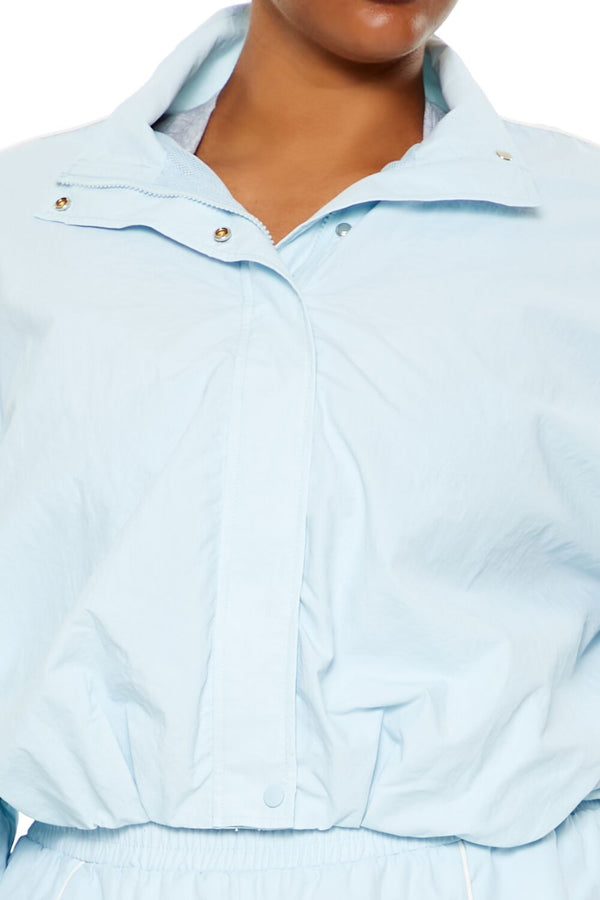 Forever21 Plus Size Active Cropped Jacket AQUA