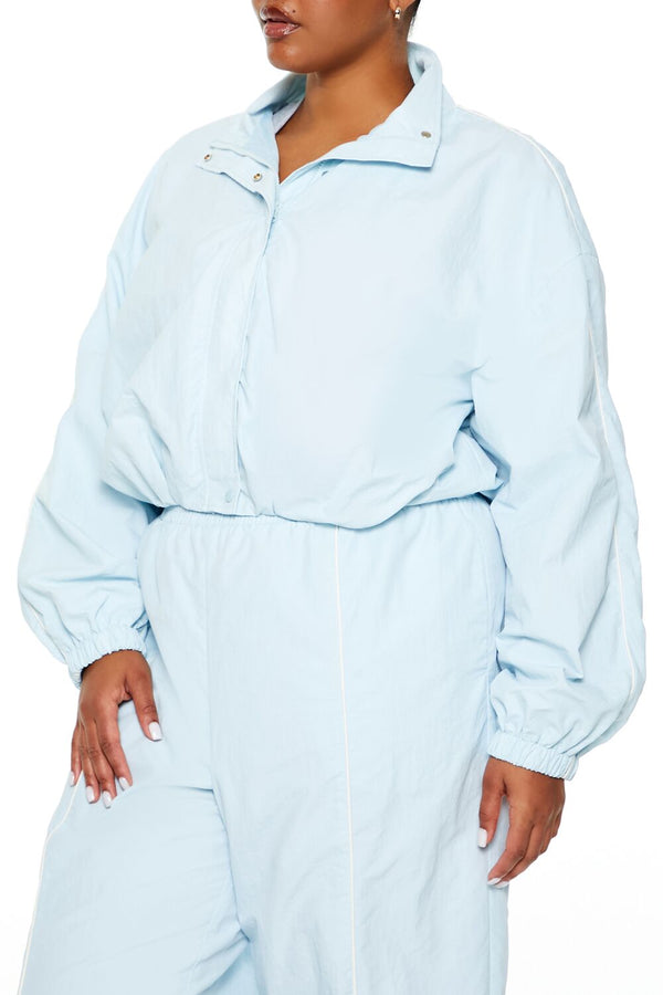 Forever21 Plus Size Active Cropped Jacket AQUA