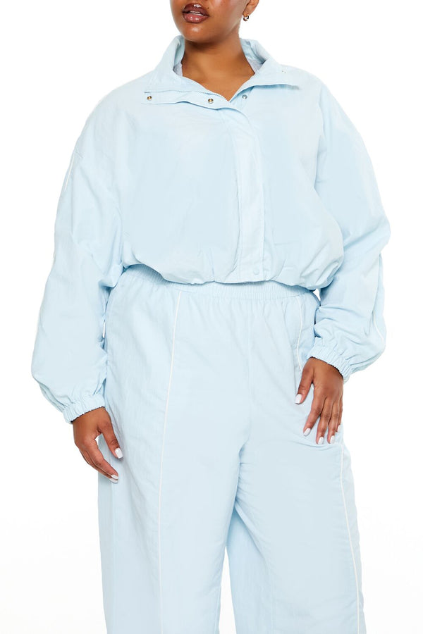 Forever21 Plus Size Active Cropped Jacket AQUA