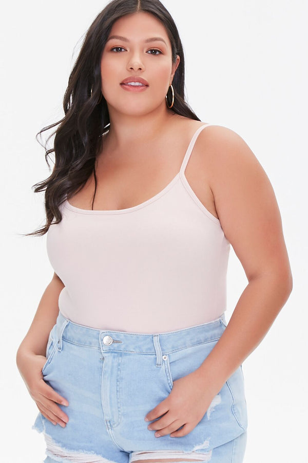 Forever21 Plus Size Basic Cami Bodysuit DUSTY PINK