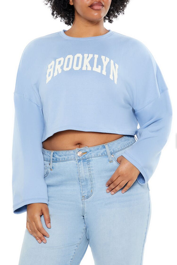 Forever21 Plus Size Brooklyn Pullover BLUE/MULTI