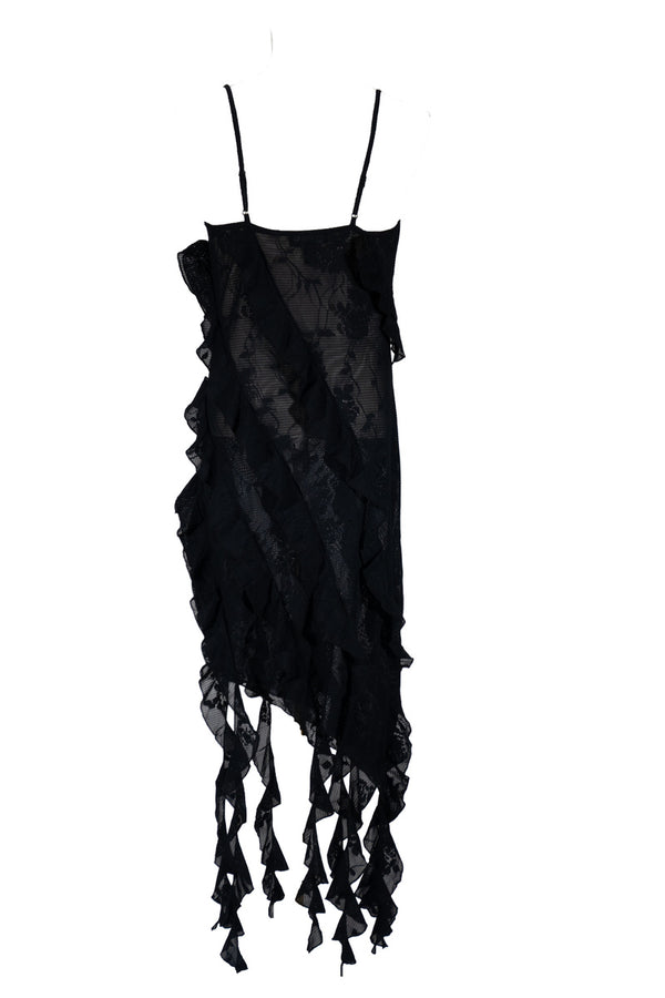 Forever21 Plus Size Cascading Ruffle Dress BLACK