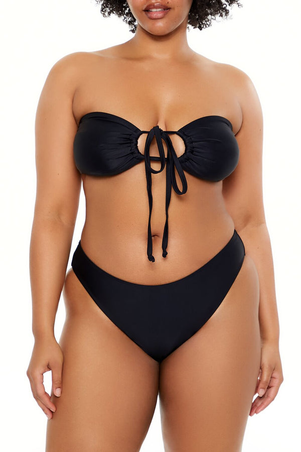 Forever21 Plus Size Cheeky Bikini Bottoms BLACK