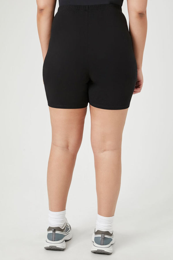 Forever21 Plus Size Cotton Biker Shorts BLACK