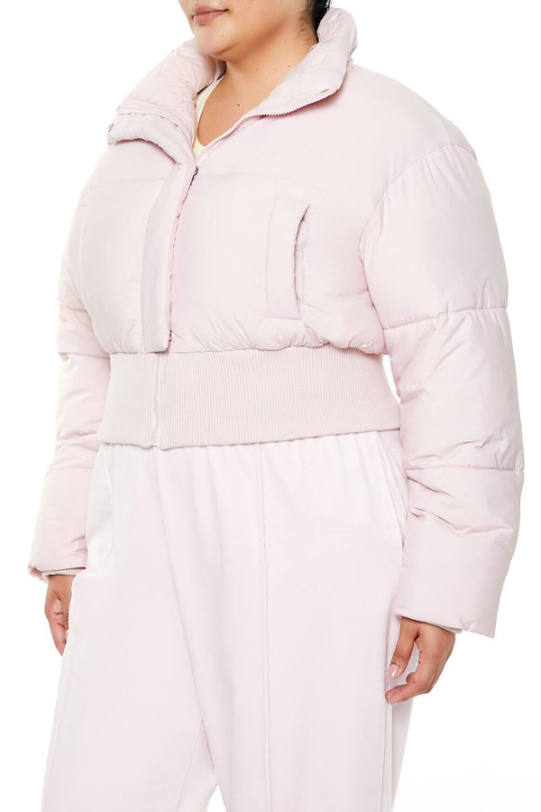 Forever21 Plus Size Cropped Puffer Jacket BLOSSOM
