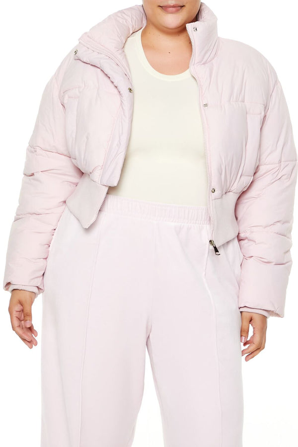 Forever21 Plus Size Cropped Puffer Jacket BLOSSOM