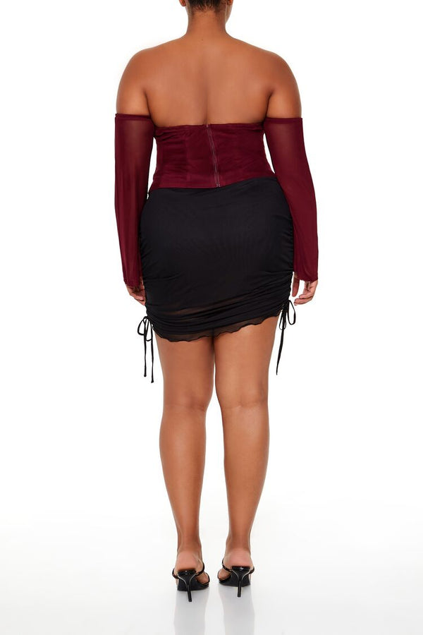 Forever21 Plus Size Drawstring Mini Skirt BLACK