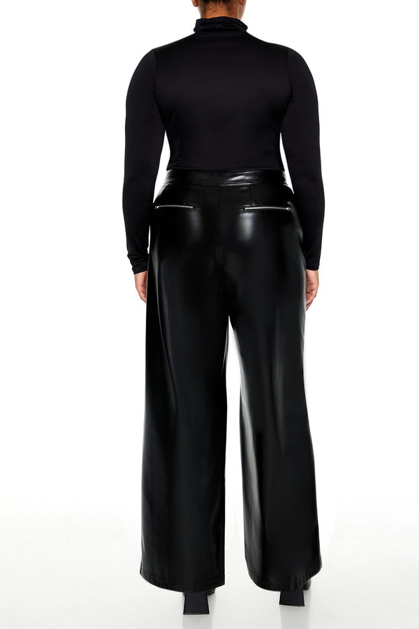 Forever21 Plus Size Faux Leather Pants BLACK