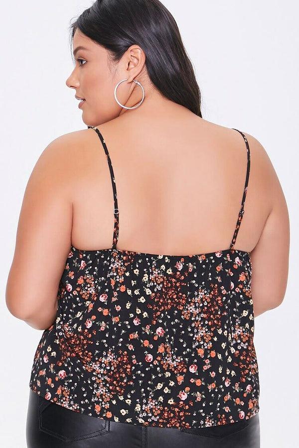 Forever21 Plus Size Floral Print Cami BLACK/MULTI
