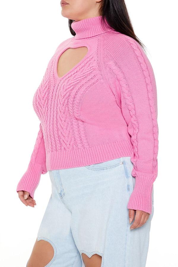 Forever21 Plus Size Heart Cutout Sweater AZALEA