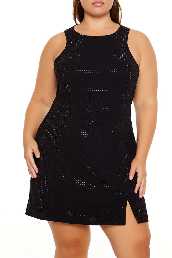 Forever21 Plus Size Rhinestone Mini Dress BLACK