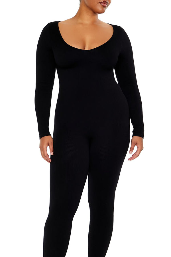Forever21 Plus Size Seamless Jumpsuit BLACK