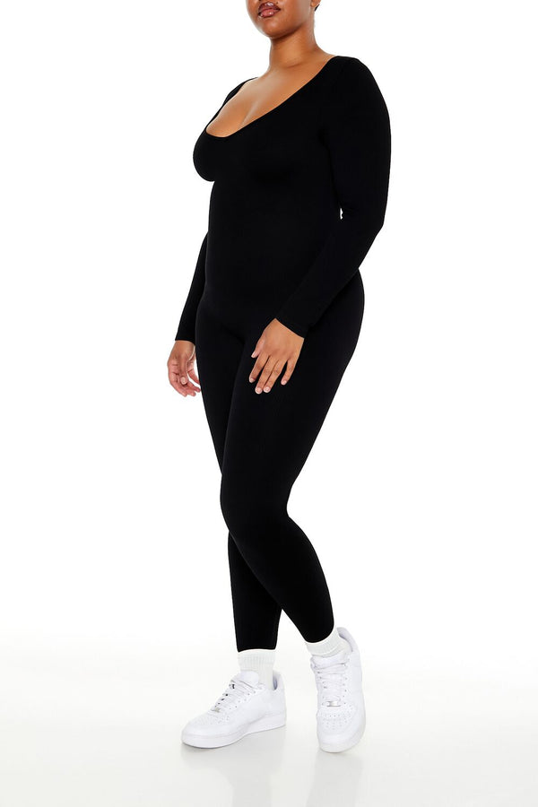 Forever21 Plus Size Seamless Jumpsuit BLACK