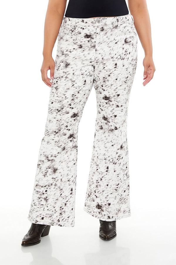 Forever21 Plus Size Spotted High-Rise Pants WHITE