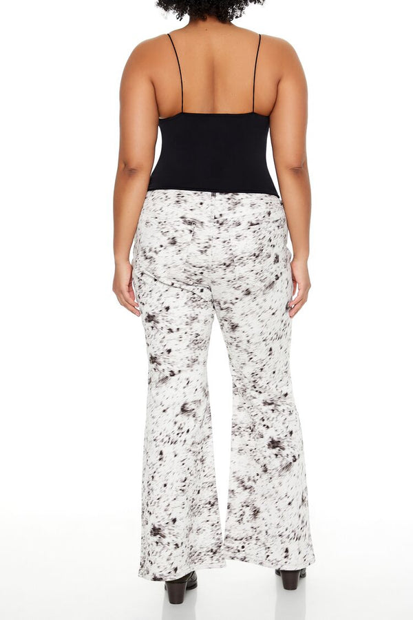 Forever21 Plus Size Spotted High-Rise Pants WHITE