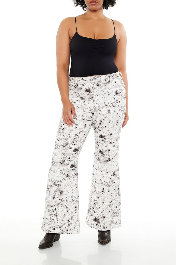 Forever21 Plus Size Spotted High-Rise Pants WHITE
