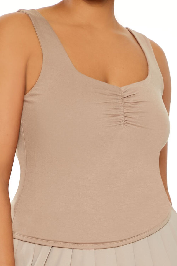 Forever21 Plus Size Square-Neck Tank Top SAFARI