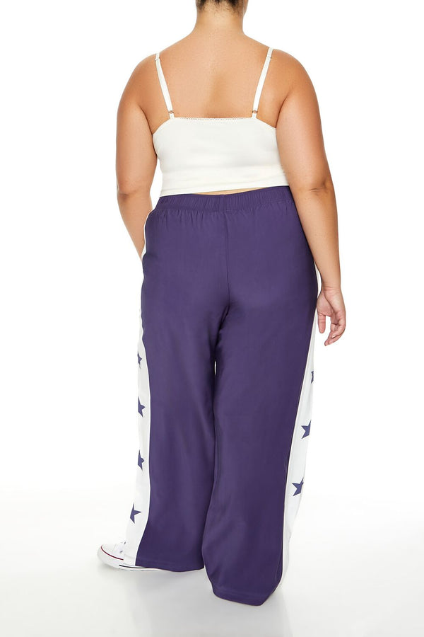Forever21 Plus Size Star Striped Pants BLUE/WHITE