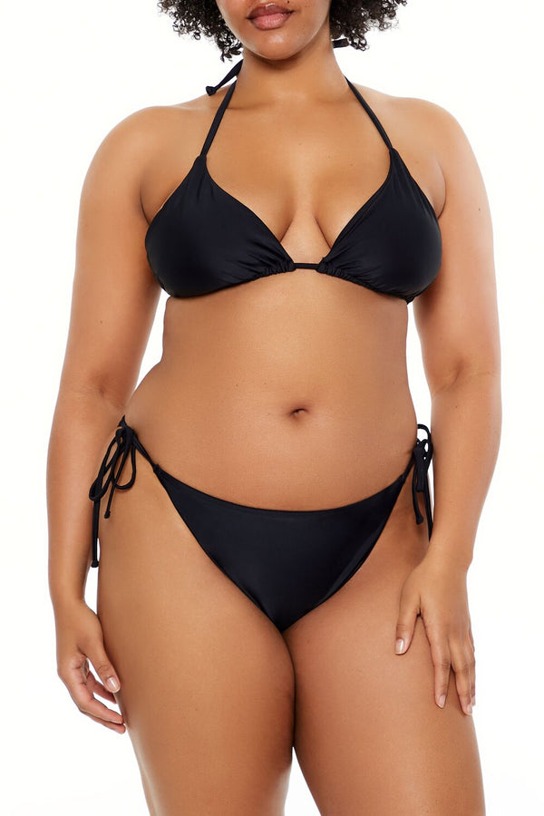 Forever21 Plus Size String Bikini Bottoms BLACK