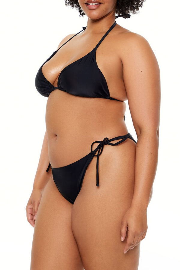 Forever21 Plus Size String Bikini Bottoms BLACK