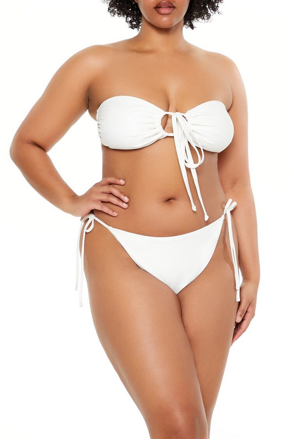 Forever21 Plus Size String Bikini Bottoms WHITE