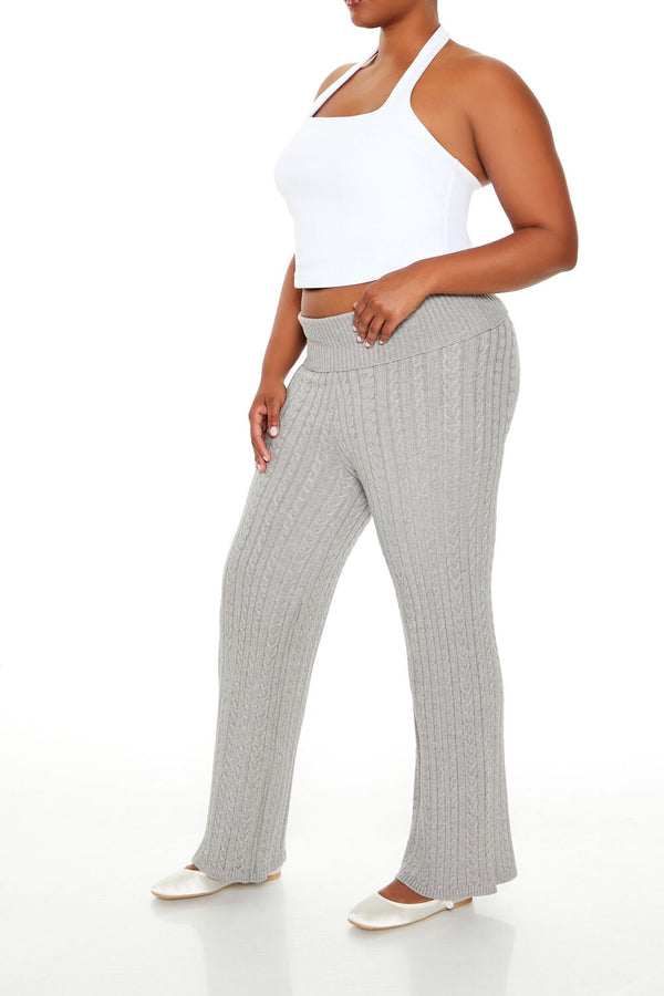 Forever21 Plus Size Sweater-Knit Pants CHARCOAL