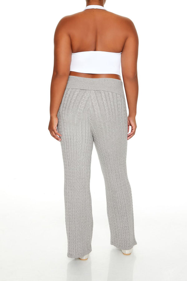 Forever21 Plus Size Sweater-Knit Pants CHARCOAL