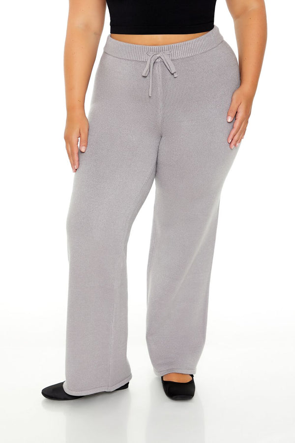 Forever21 Plus Size Sweater-Knit Pants GREY