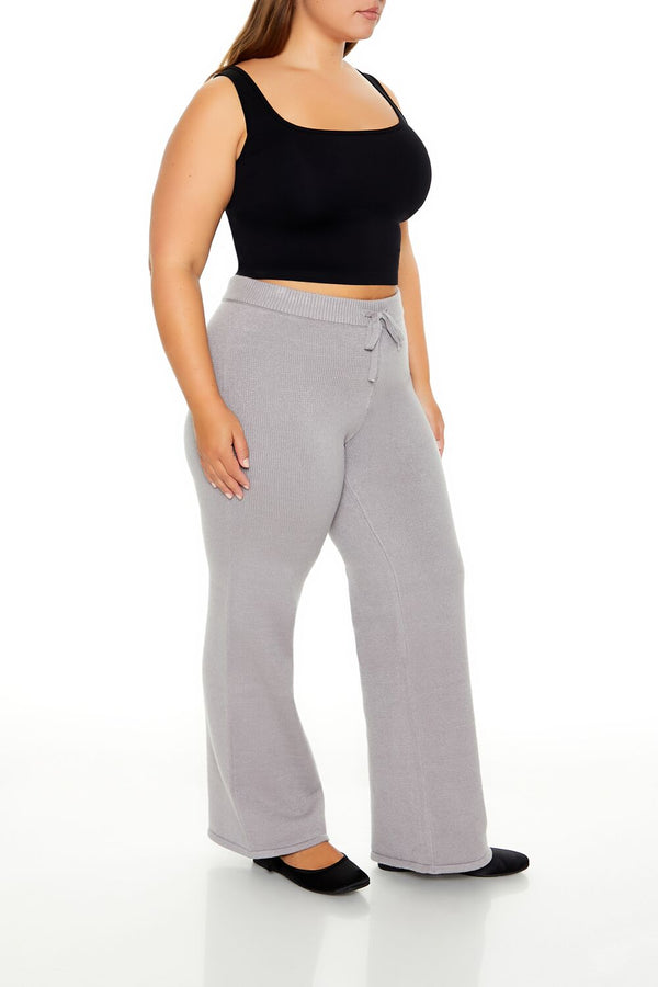 Forever21 Plus Size Sweater-Knit Pants GREY