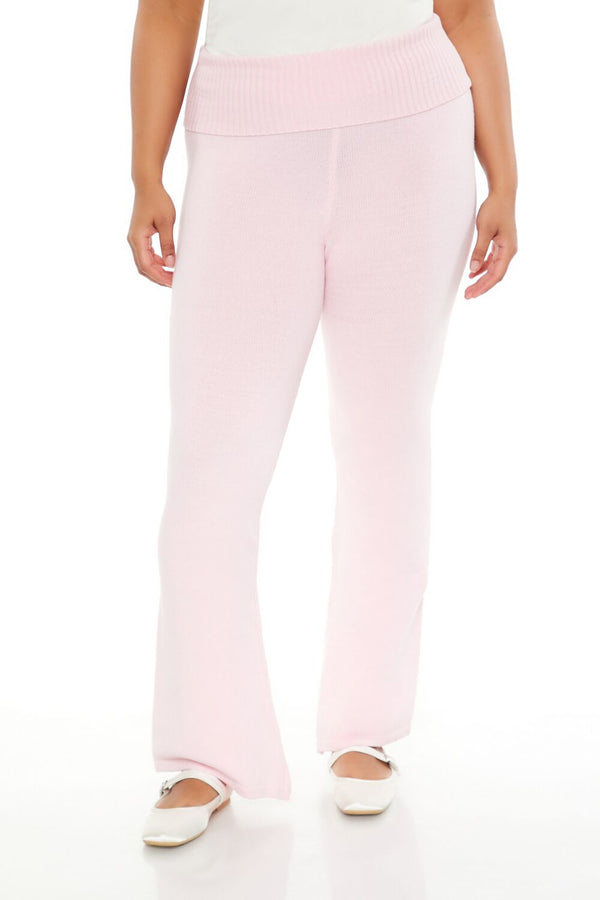 Forever21 Plus Size Sweater-Knit Pants PETAL PINK