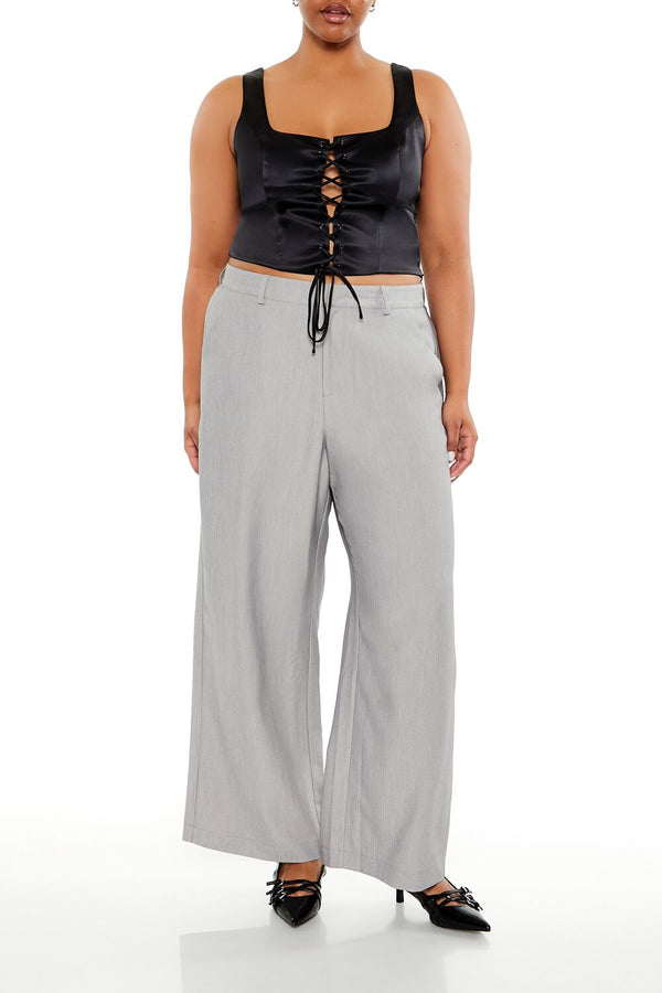 Forever21 Plus Size Wide-Leg Pants GREY
