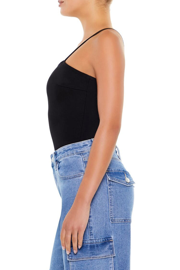 Forever21 Ponte Knit Cami Bodysuit BLACK