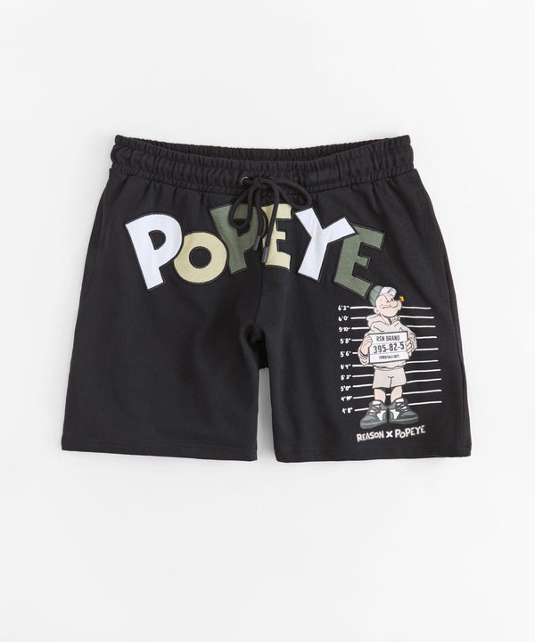 Forever21 Popeye Applique Short - Black BLACK