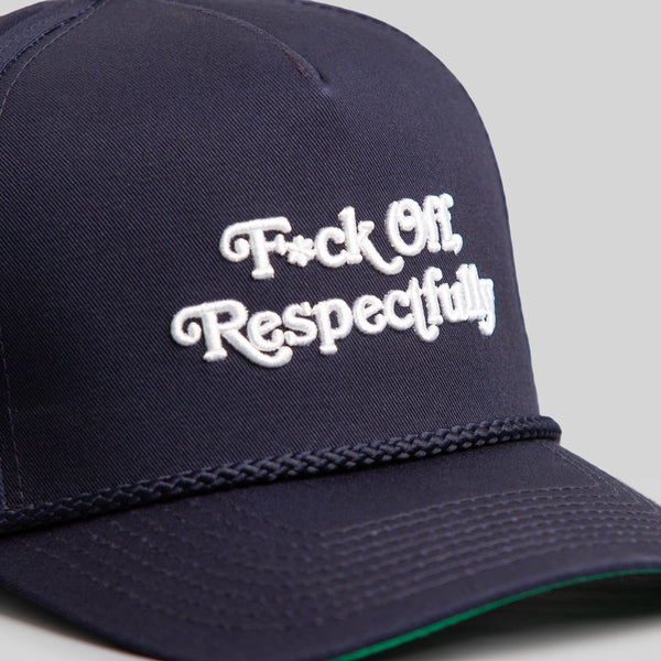 Forever21 RESPECTFULLY DEEP NAVY TRUCKER HAT Navy