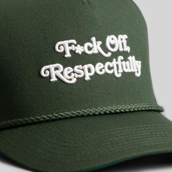 Forever21 RESPECTFULLY FG GREEN TRUCKER HAT Green