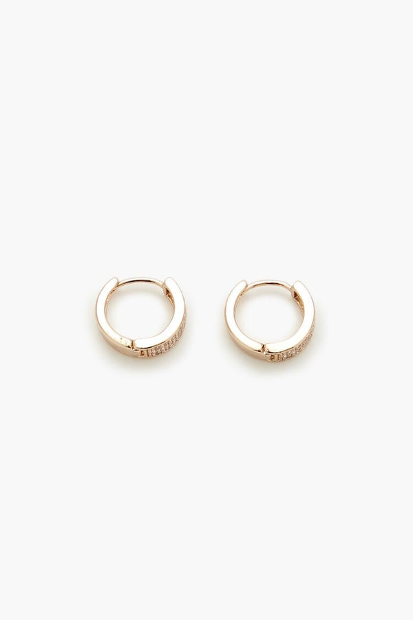 Forever21 Rhinestone Hoop Earrings GOLD/CLEAR