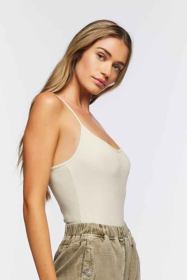 Forever21 Ribbed Cami Bodysuit VANILLA