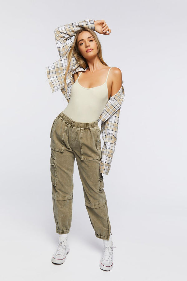 Forever21 Ribbed Cami Bodysuit VANILLA