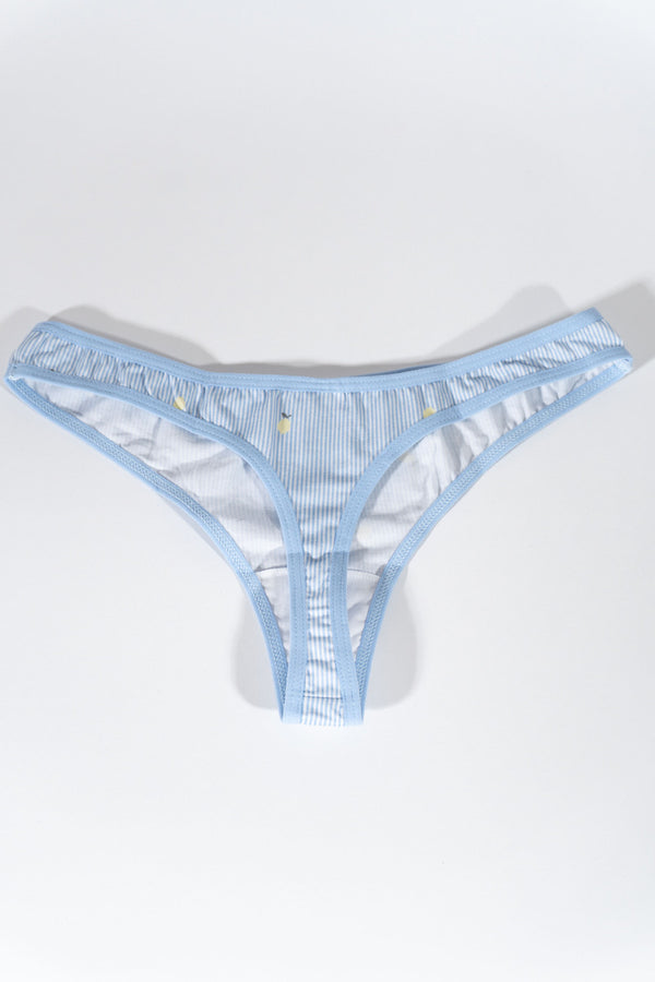 Forever21 Ribbed Floral Thong BLUE/MULTI