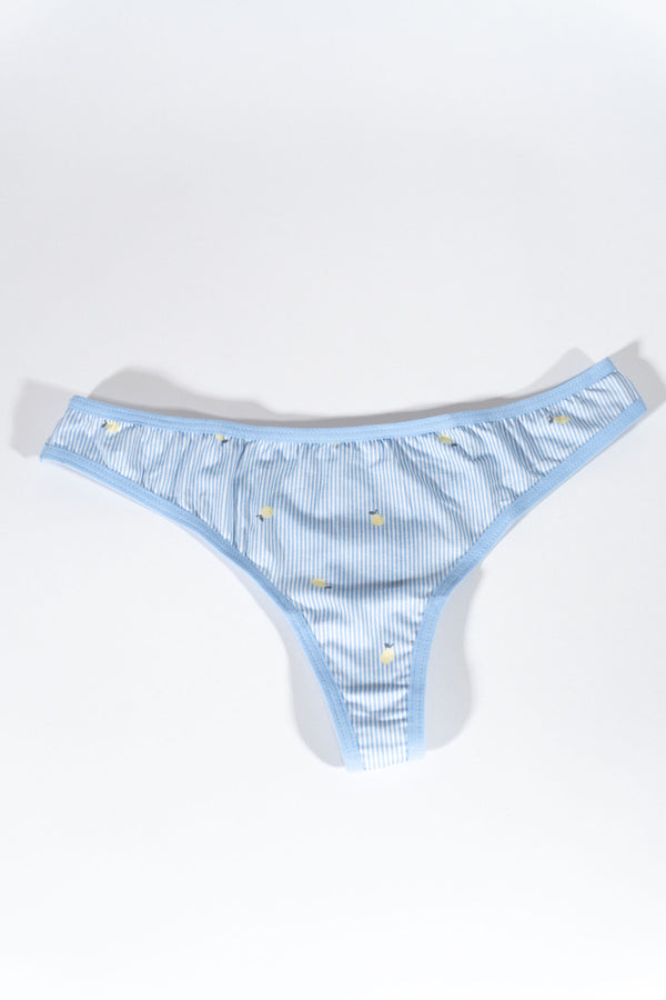 Forever21 Ribbed Floral Thong BLUE/MULTI