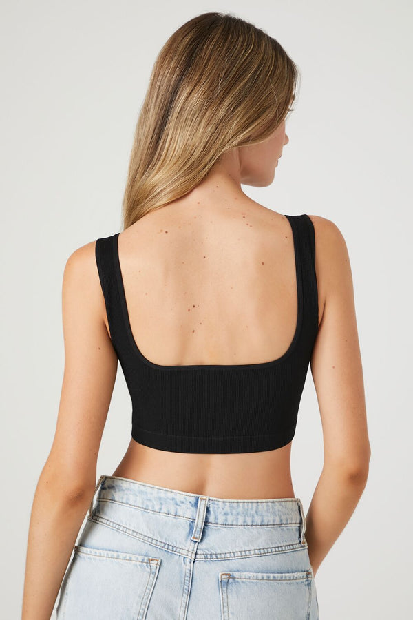 Forever21 Ribbed Seamless Bralette Black