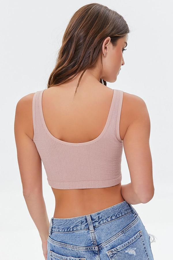 Forever21 Ribbed Seamless Bralette TAUPE