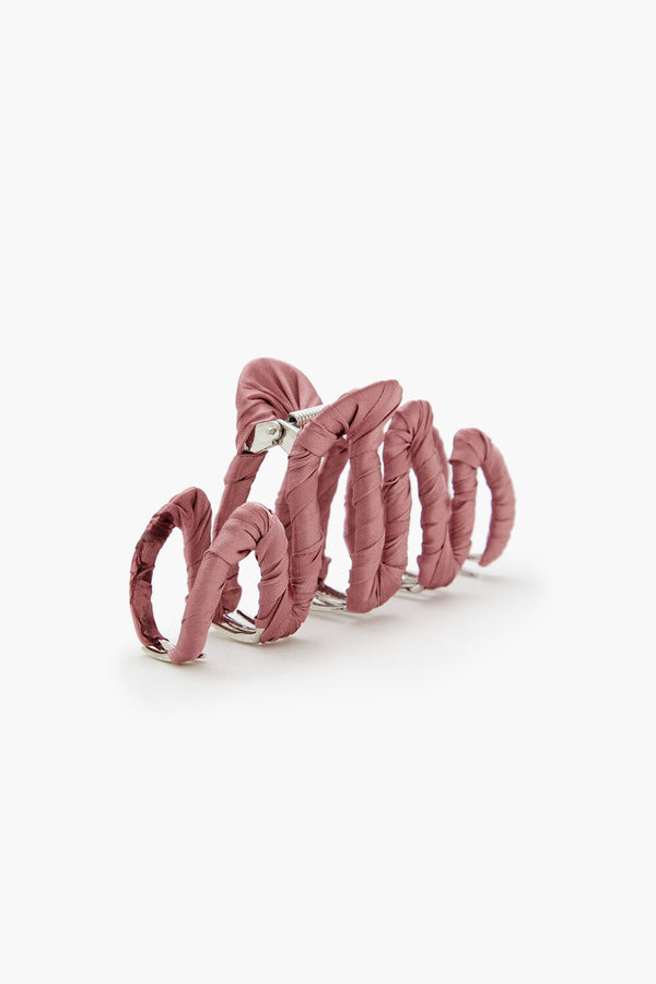Forever21 Ribbon-Wrapped Claw Hair Clip PINK