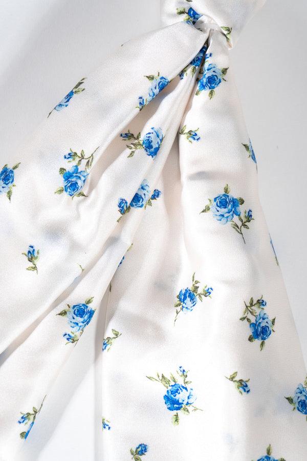 Forever21 Rose Print Hair Tie BLUE/MULTI