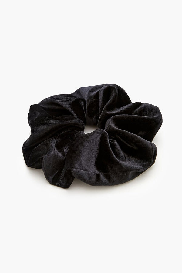 Forever21 Ruched Velvet Hair Scrunchie BLACK