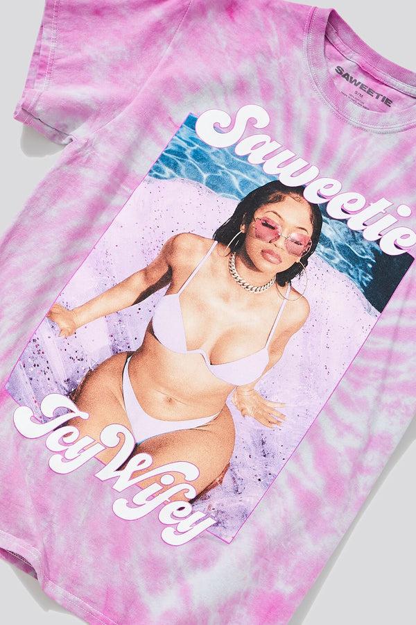Forever21 Saweetie Graphic Tie-Dye Tee PINK/MULTI