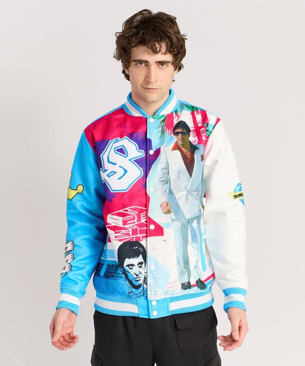 Forever21 Scarface Retro Varsity Jacket - Blue BLUE