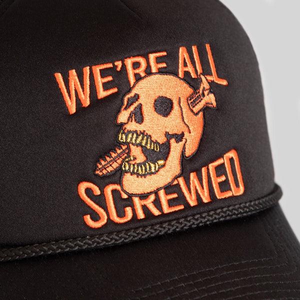 Forever21 SCREWED UP BLACK FOAM TRUCKER HAT Black