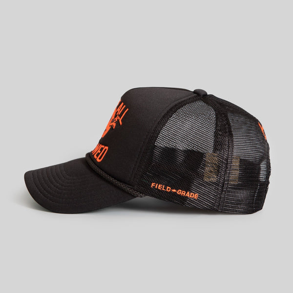 Forever21 SCREWED UP BLACK FOAM TRUCKER HAT Black