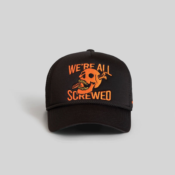 Forever21 SCREWED UP BLACK FOAM TRUCKER HAT Black